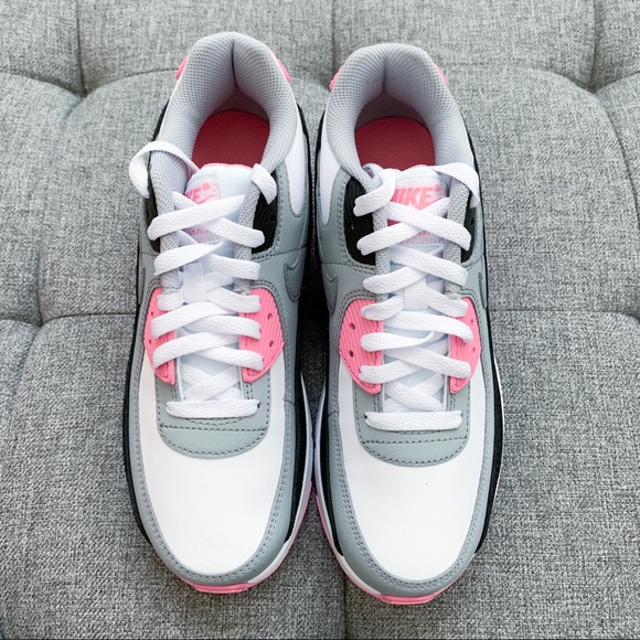 🌸 Nike Air max 90 white grey pink athletic shoes - Picture 3 of 5